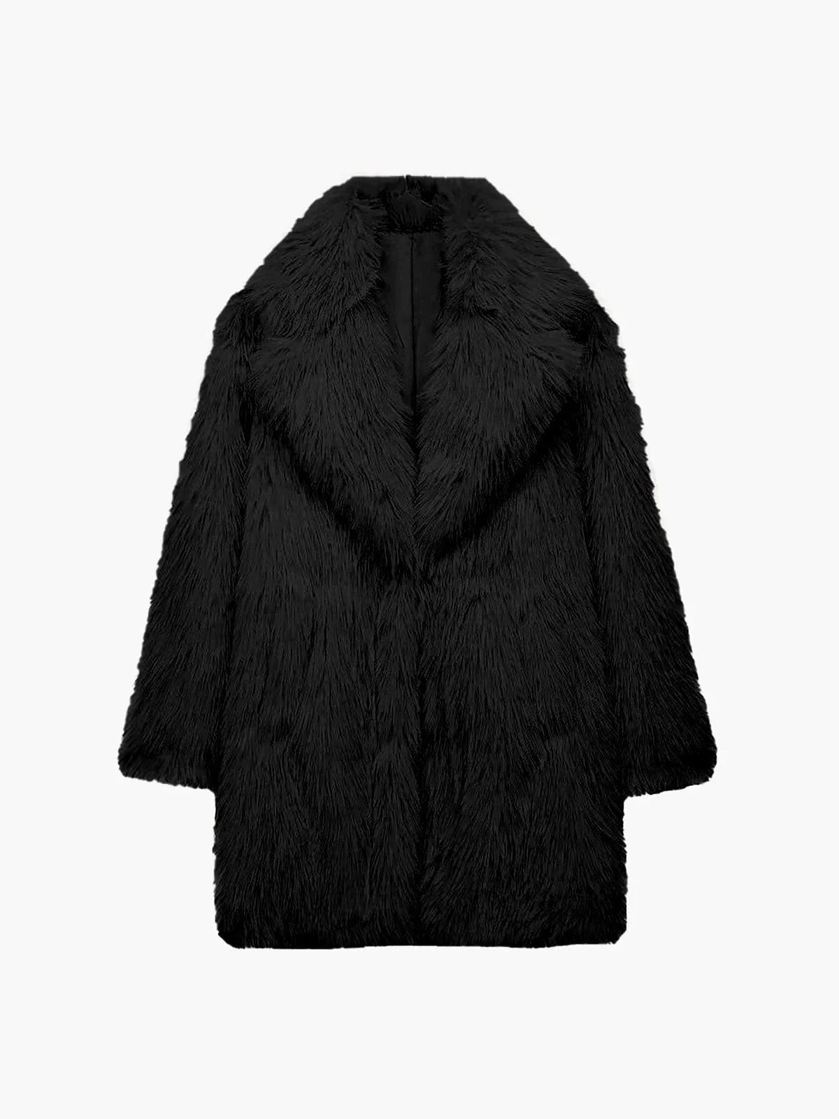 Women’s Longline Faux-Fur Coat