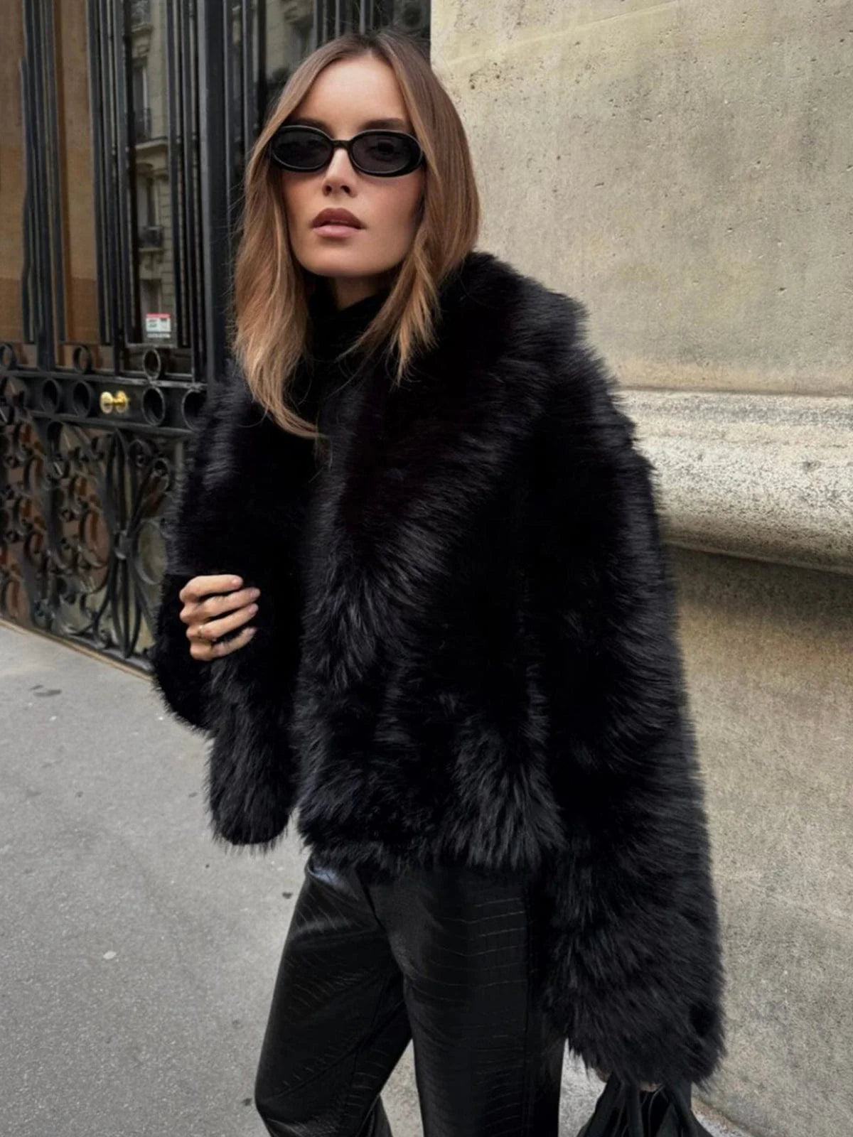 Women’s Oversized Faux‑Fur Jacket
