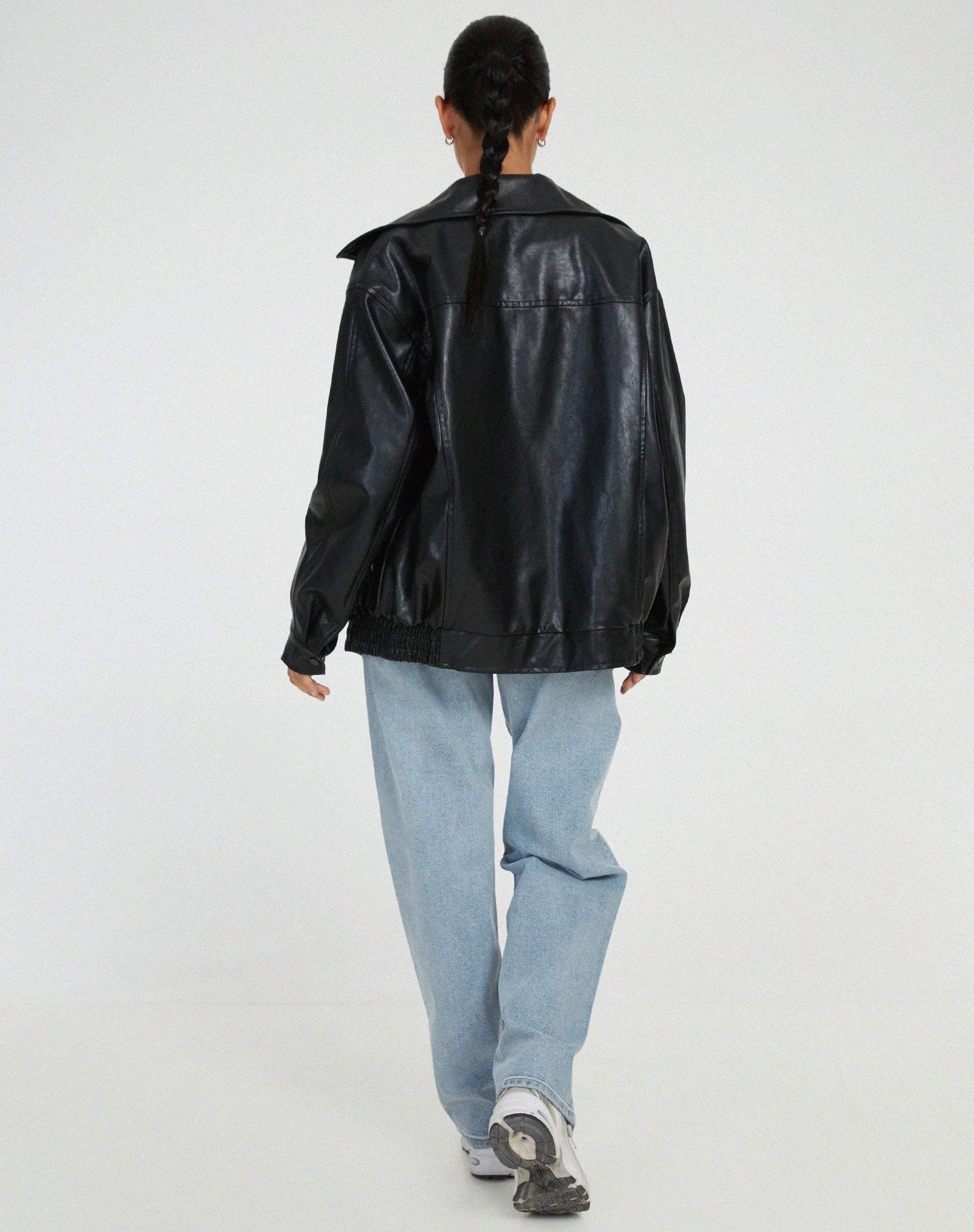 Women’s Oversized PU Jacket - Trendy Streetwear