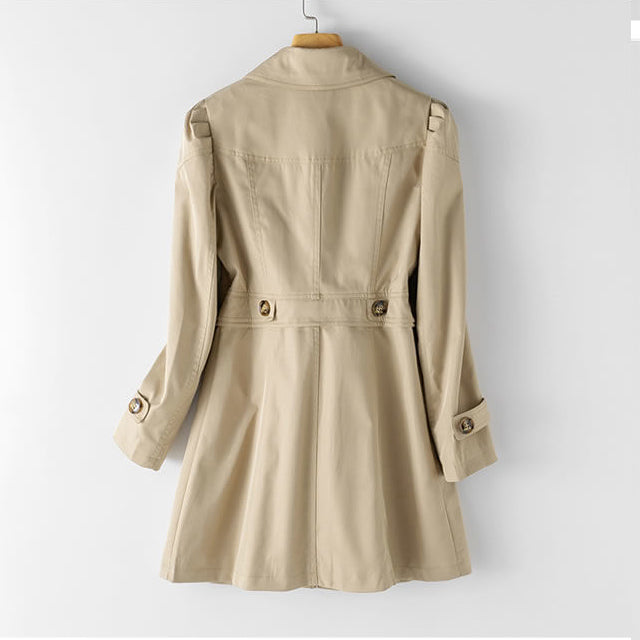 Women’s Classic Button Trench Coat - Mid-Length Overcoat