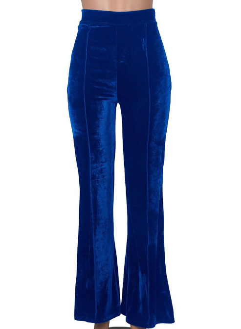 Women’s High-Waist Flared Pants - Wide-Leg Trousers Seam Detail