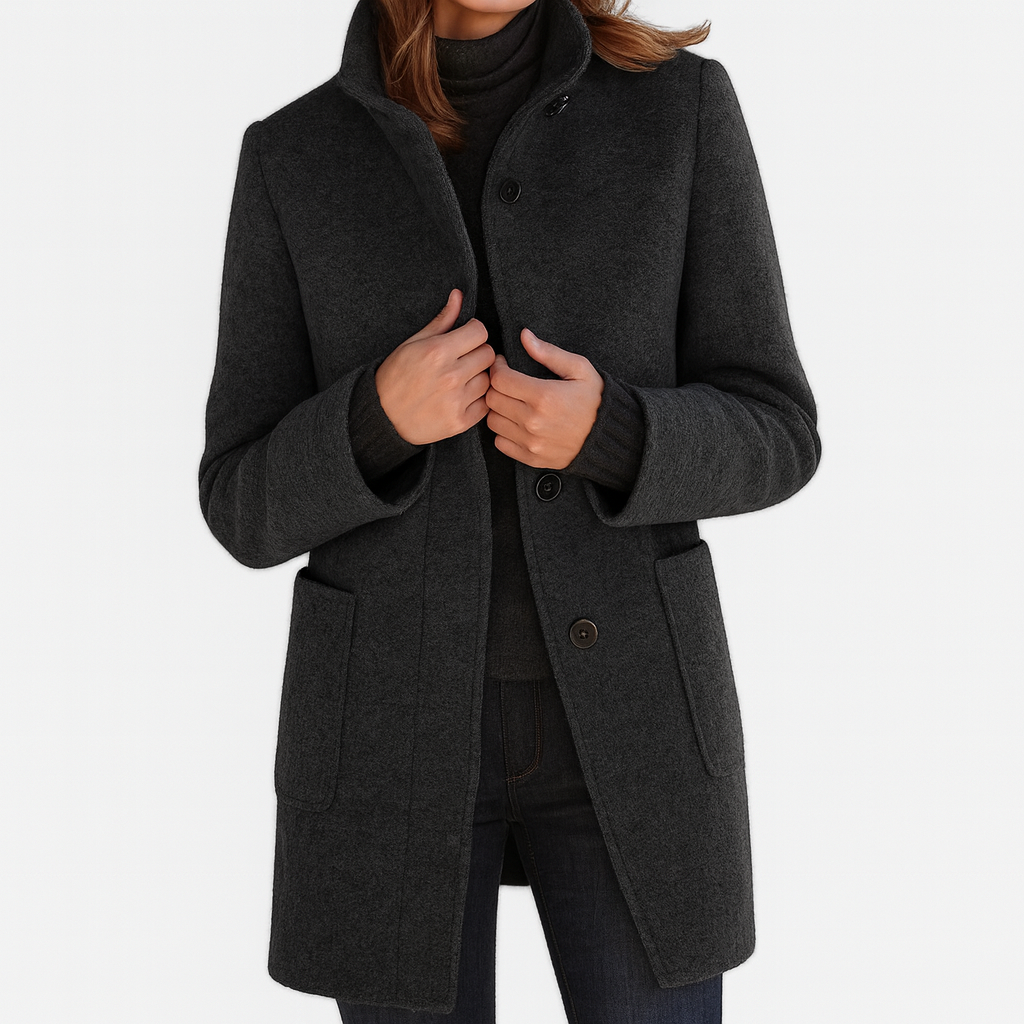 Classic Wool-Blend Single-Breasted Winter Coat