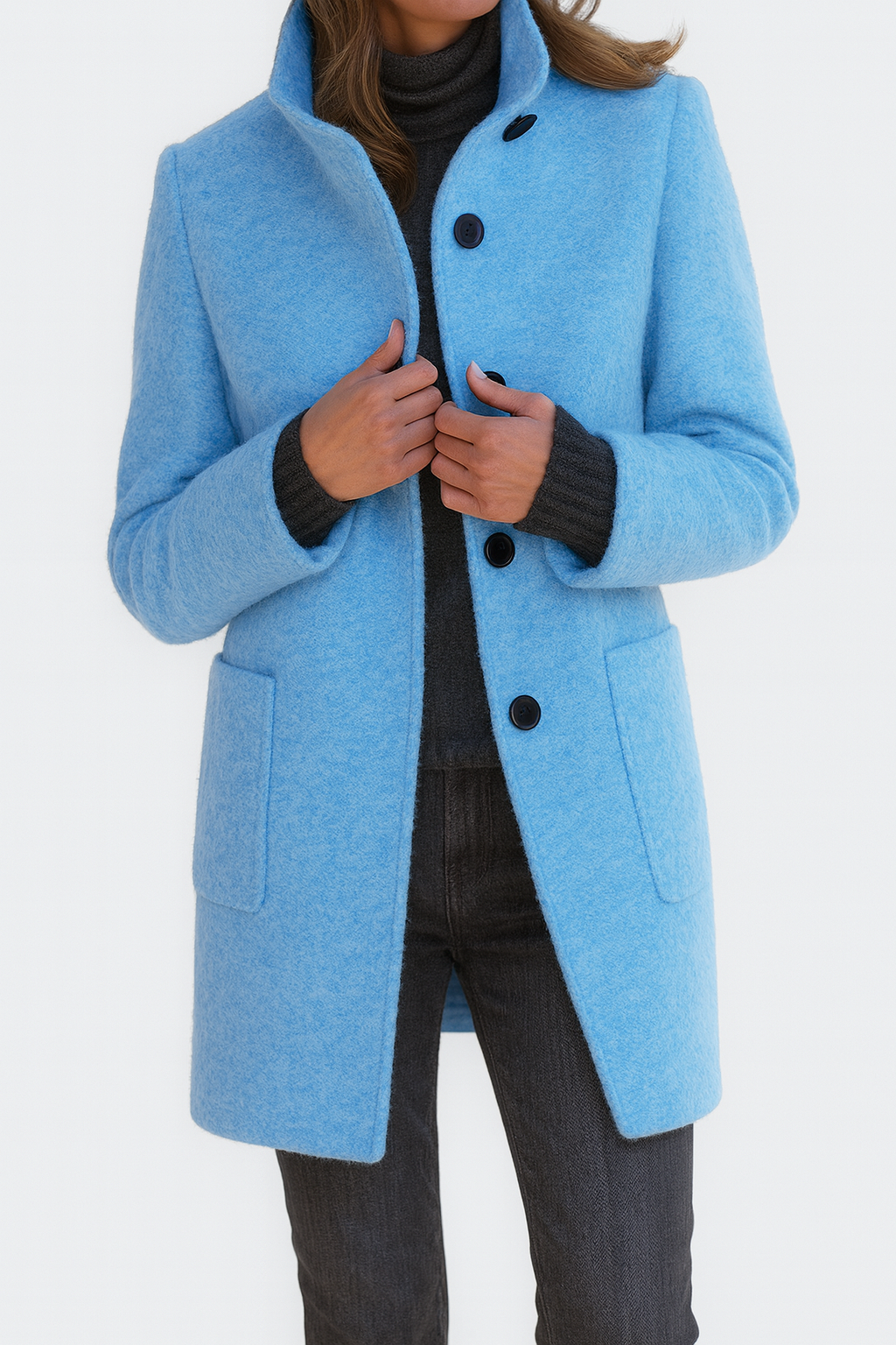 Classic Wool-Blend Single-Breasted Winter Coat