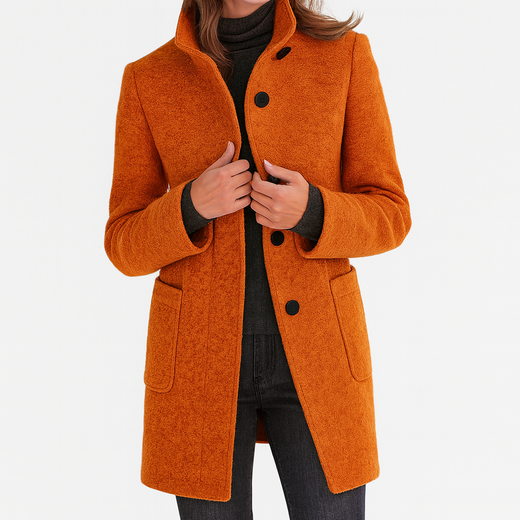 Classic Wool-Blend Single-Breasted Winter Coat