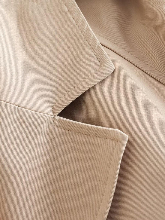 Cropped Double-Breasted Jacket with Belt Detail