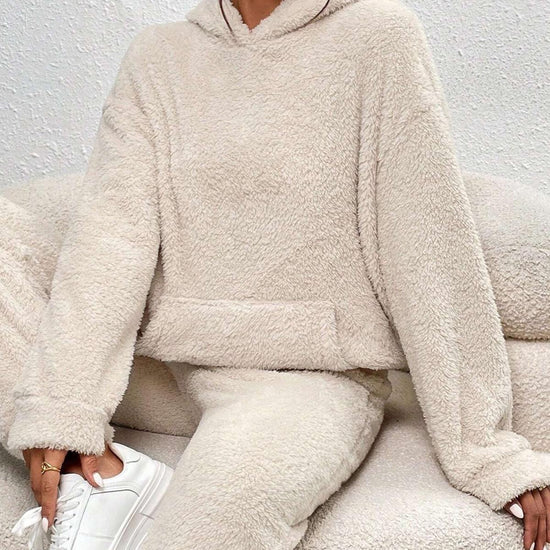 Women’s Cozy Loungewear Set - Hooded Top Relaxed Pants