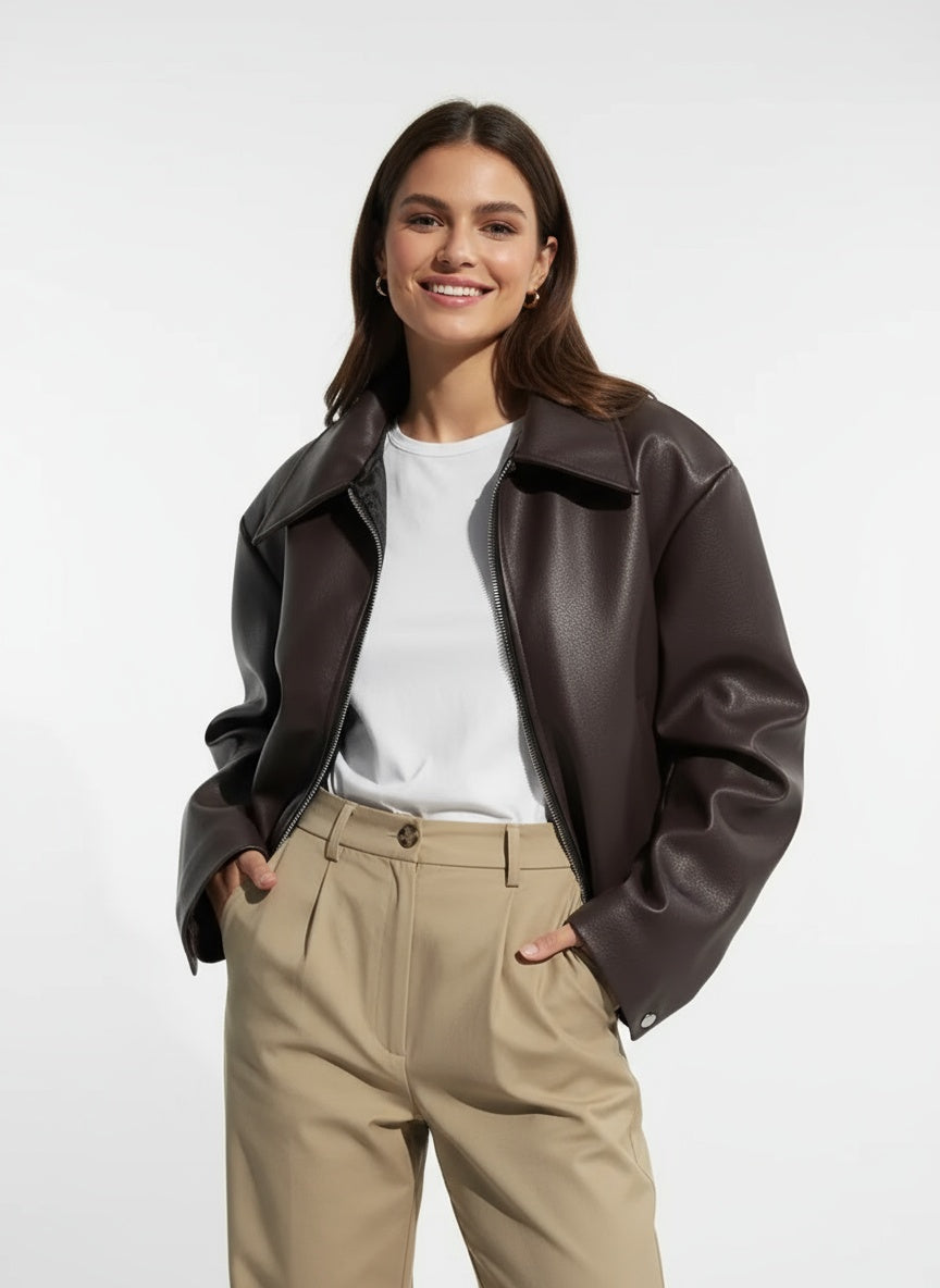 Women’s Aurelia Zip-Up Jacket - Classic Collared Outerwear
