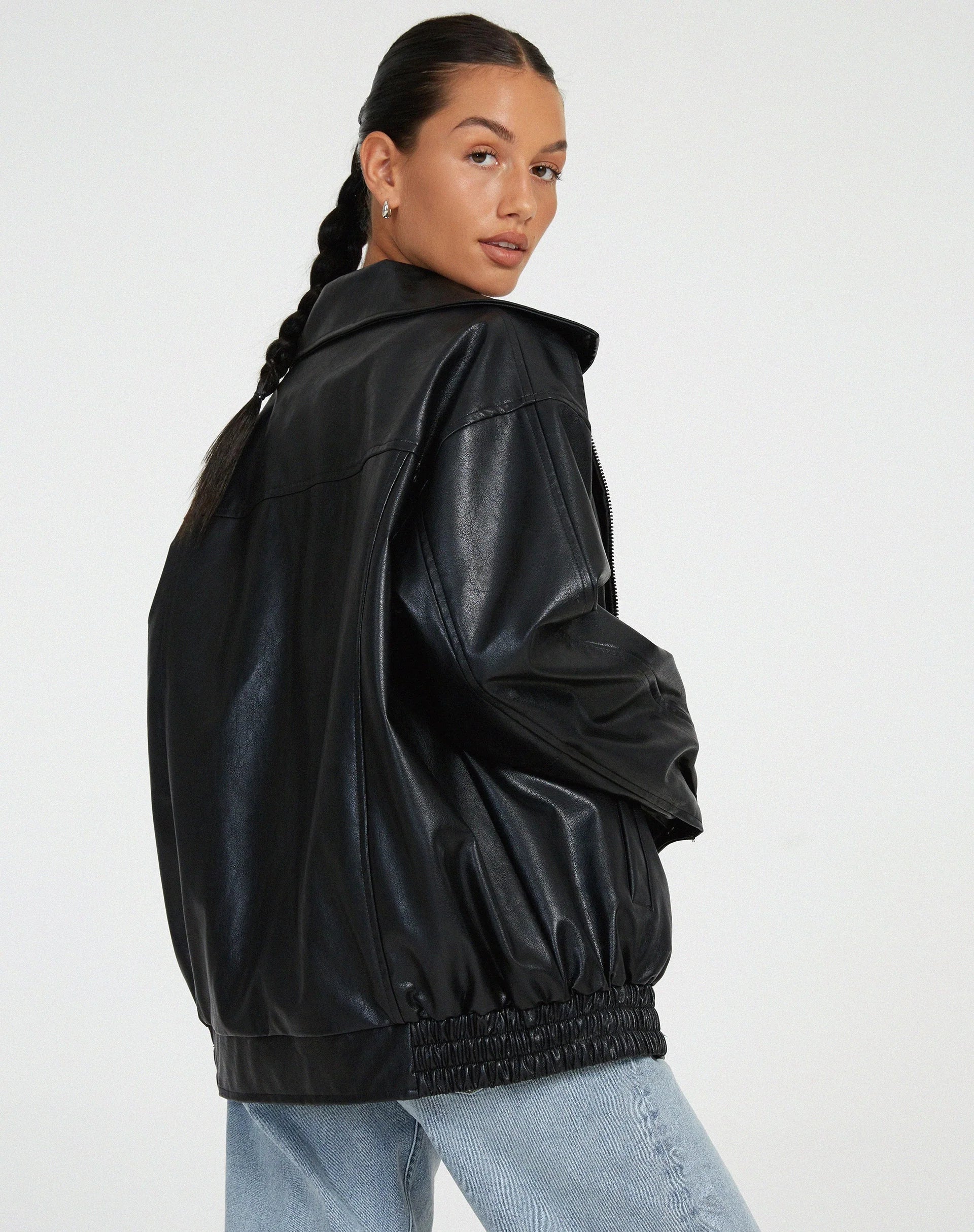 Women’s Oversized PU Jacket - Trendy Streetwear