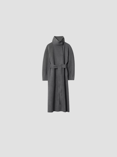 Women’s Elise Belted Long Coat - Modern Minimalist Overcoat