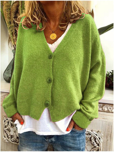 Relaxed Fit Button-Front Cardigan