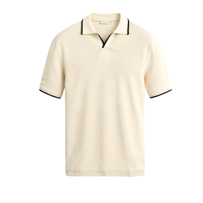 Men’s Summer Knit Polo Shirt - Classic Short-Sleeve Collar Top