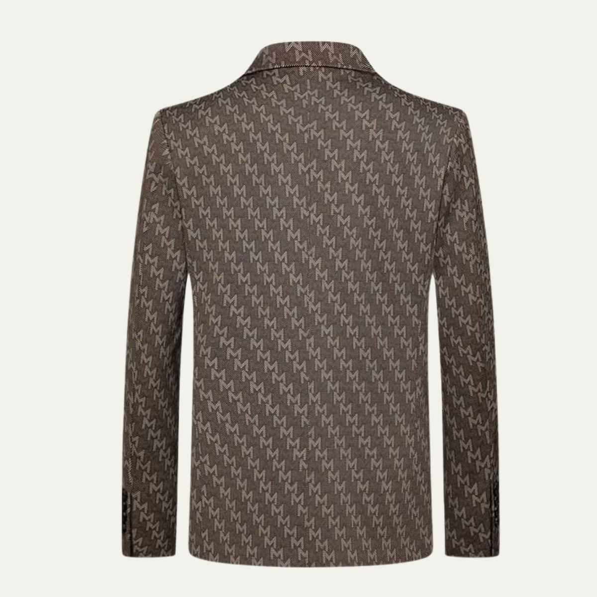 Men’s Patterned Tailored Blazer - Modern Monogram Design