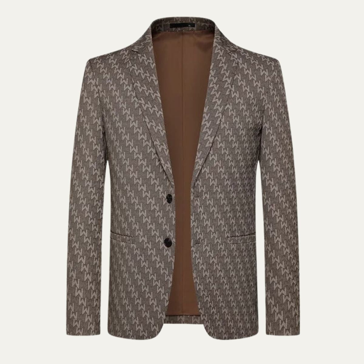 Men’s Patterned Tailored Blazer - Modern Monogram Design