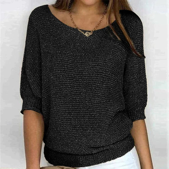 Women’s Relaxed Knit Batwing Sweater - Casual Everyday Pullover