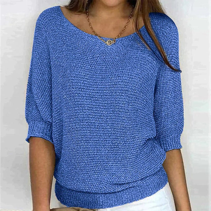 Women’s Relaxed Knit Batwing Sweater - Casual Everyday Pullover