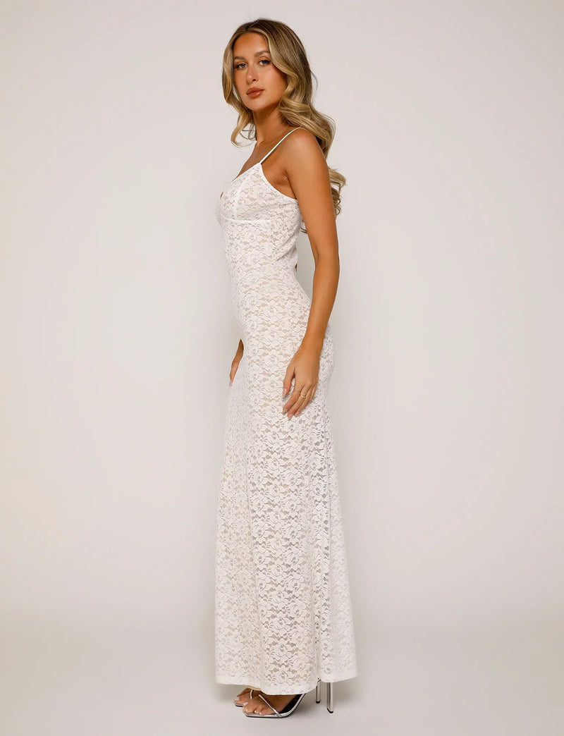 Janice - Floral Lace Dress