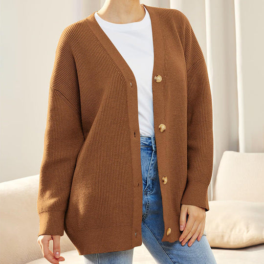 Women’s Elara Soft Knit Button Cardigan - Relaxed Everyday Layer