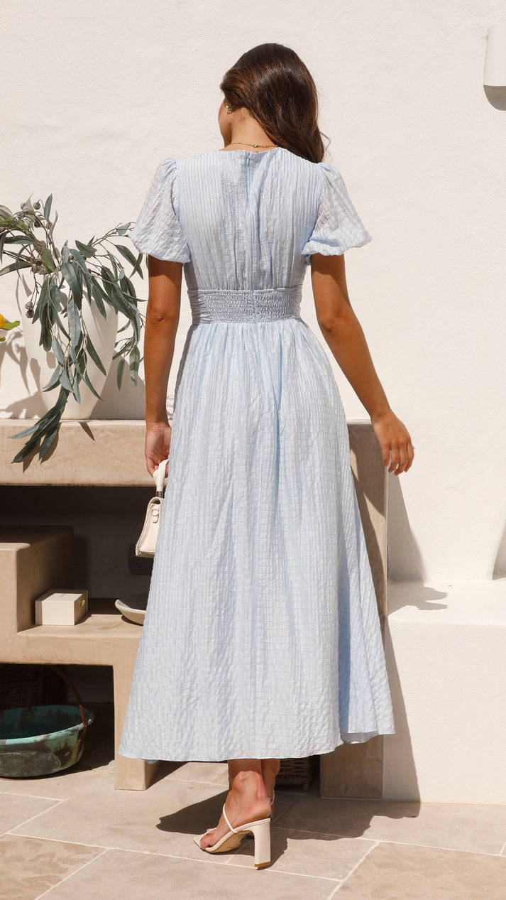 Harleen - Button Front Long Sleeve Maxi Dress