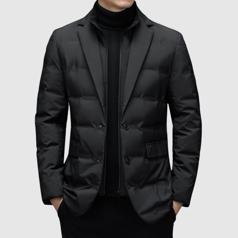Men’s Padded Blazer Jacket - Quilted Winter Outerwear