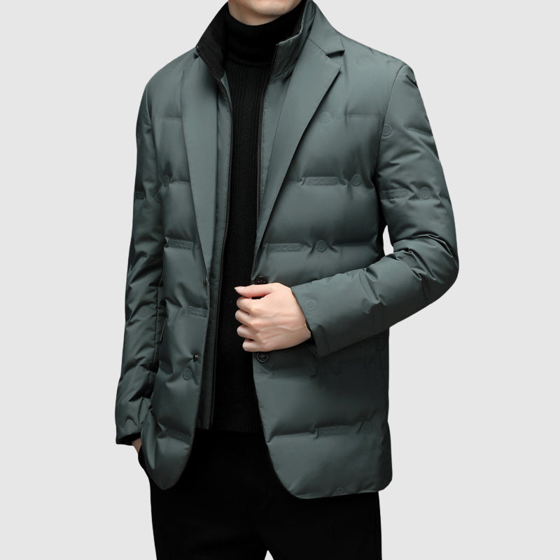 Men’s Padded Blazer Jacket - Quilted Winter Outerwear