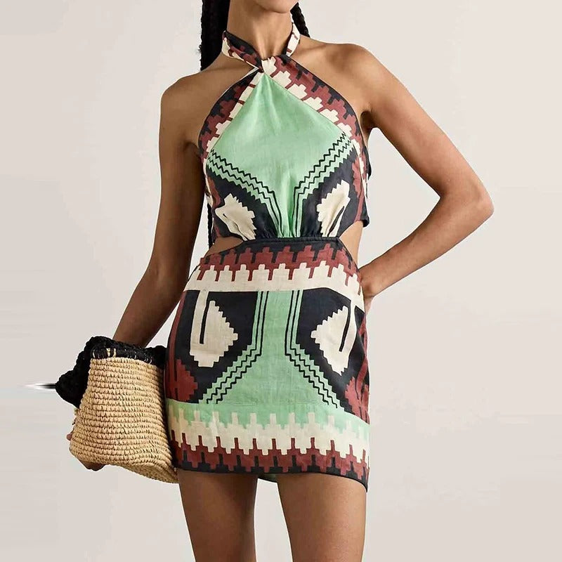 Isla Mirage Halterneck Mini Dress