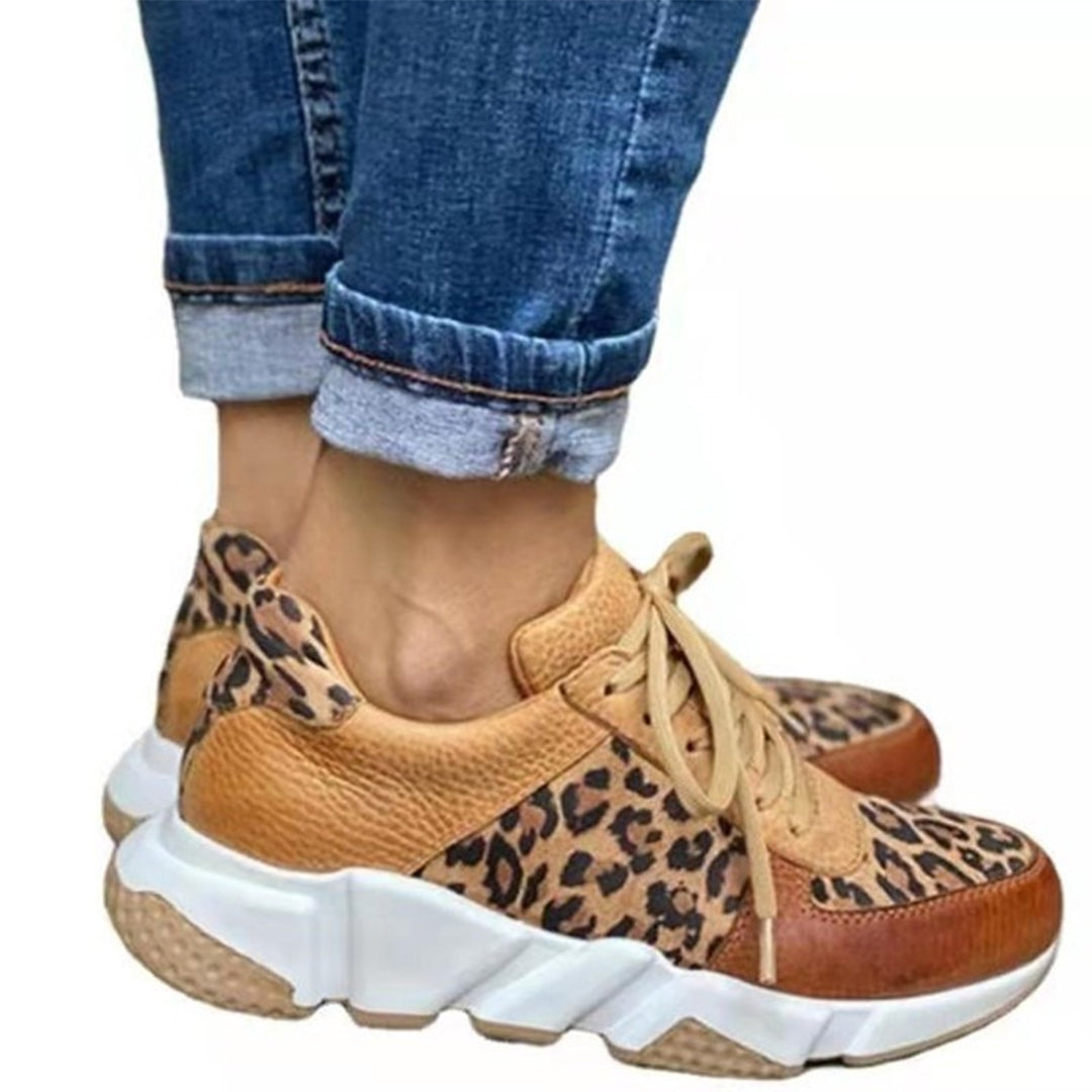 Tessa Women’s Leopard-Print Lace-Up Sneakers
