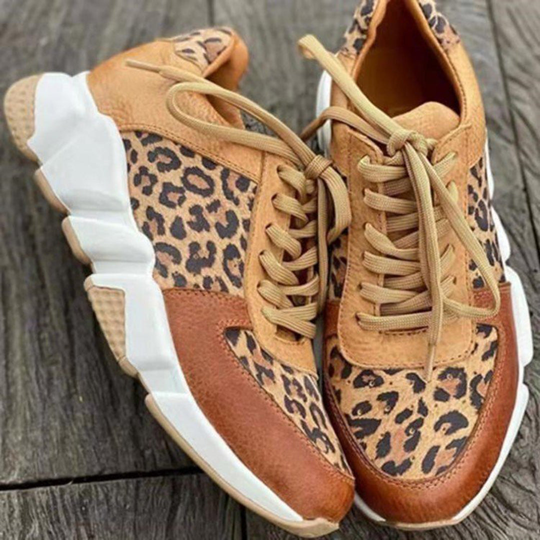 Tessa Women’s Leopard-Print Lace-Up Sneakers