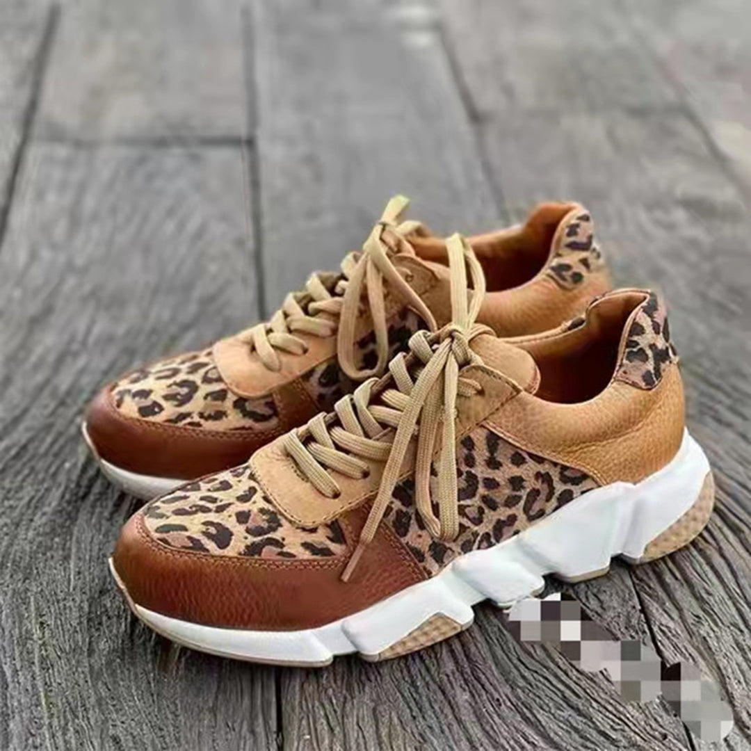 Tessa Women’s Leopard-Print Lace-Up Sneakers