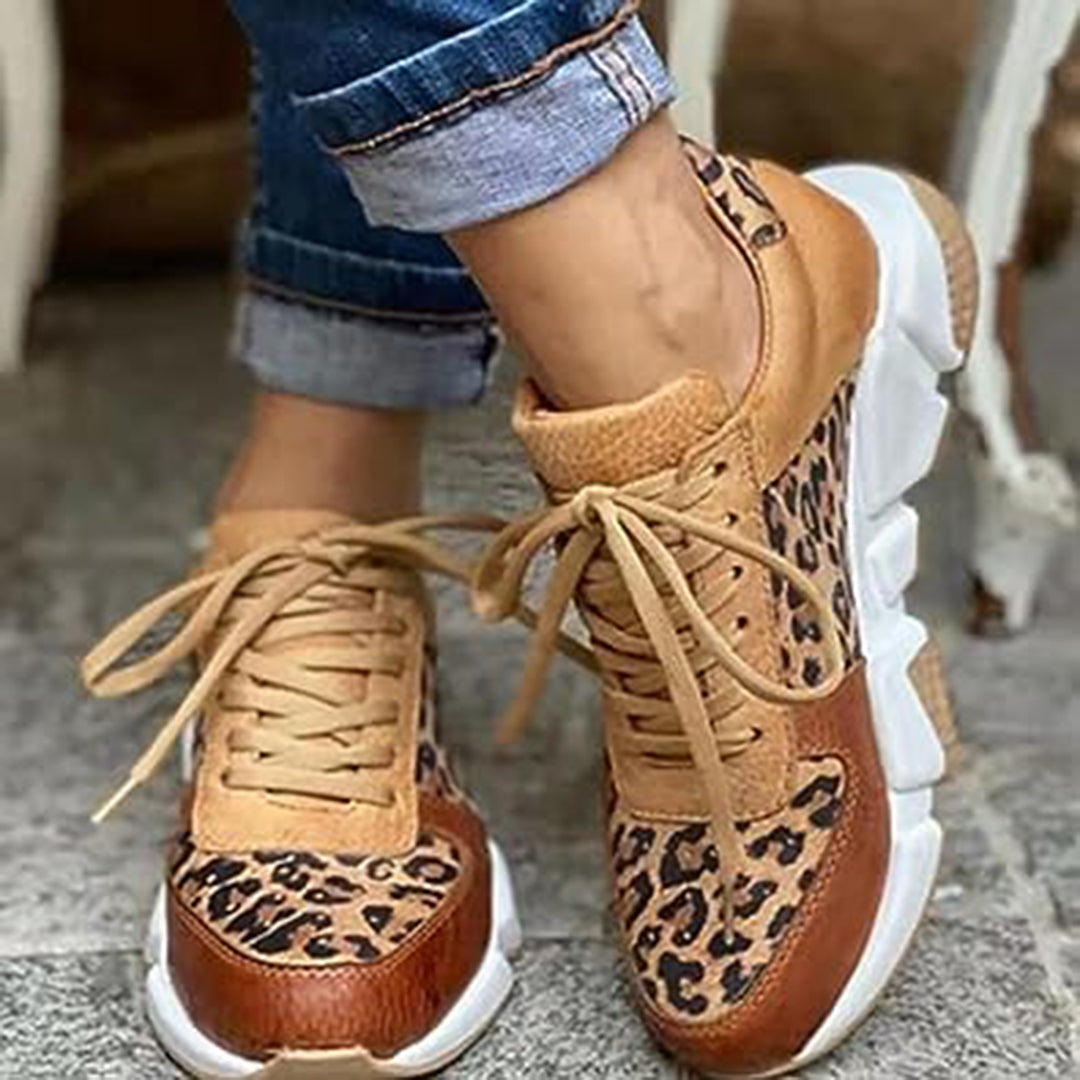 Tessa Women’s Leopard-Print Lace-Up Sneakers
