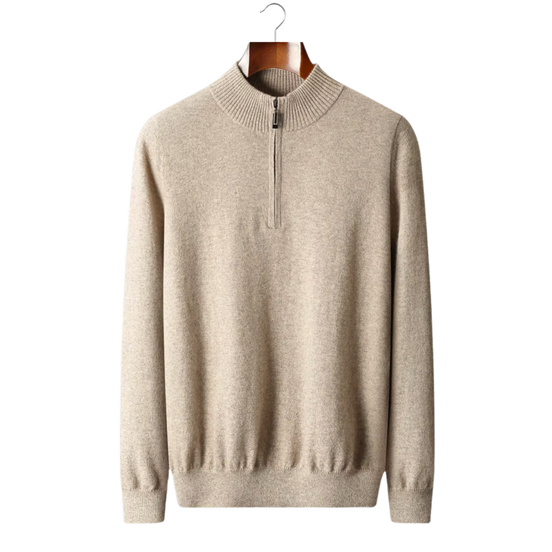 Men’s Half-Zip Pullover – Minimalist High-Neck Sweater