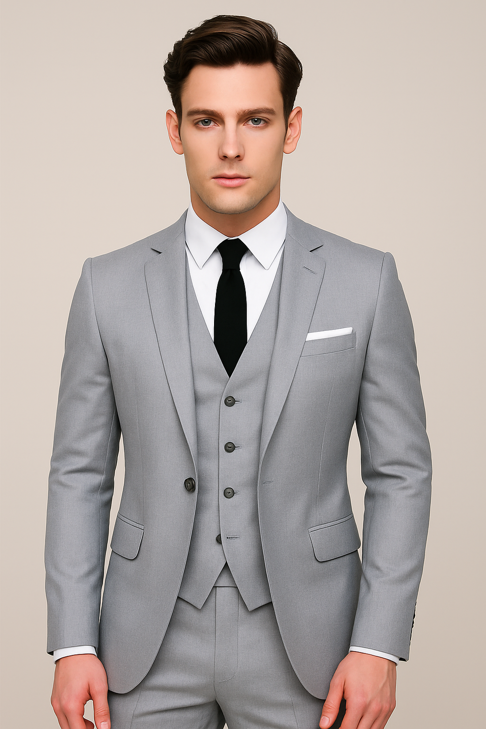 Men’s Three-Piece Formal Suit - Slim Fit Tailored Set