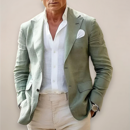 Men’s Tailored Khaki Suit – Modern Two-Piece Formal Set