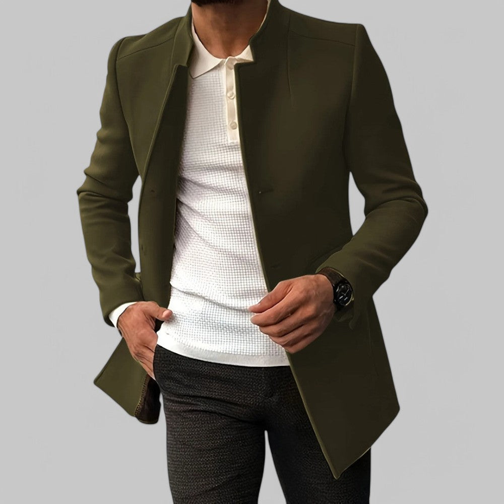 Men’s Smart Casual Minimalist Button-Front Winter Coat