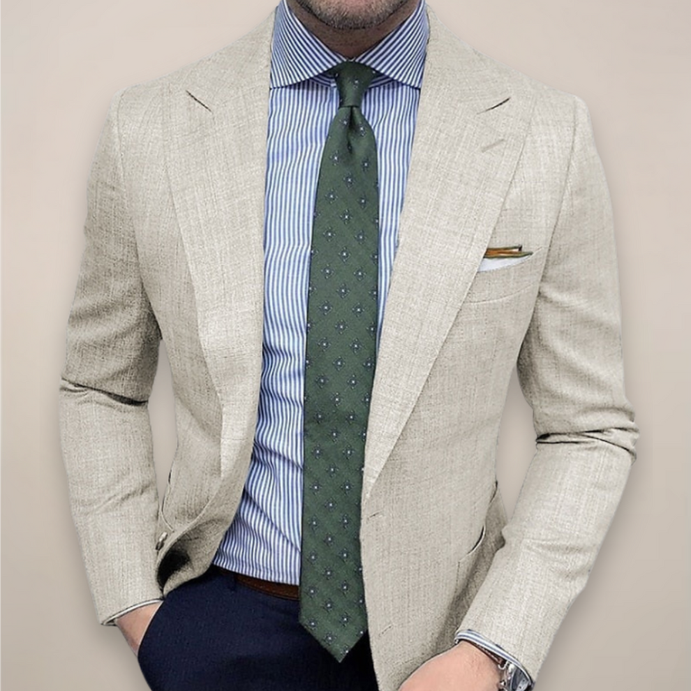 Men’s Tailored Linen Blazer - Lightweight Jacket