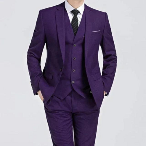 Men’s Three-Piece Suit - Tailored Single-Breasted Formal Set