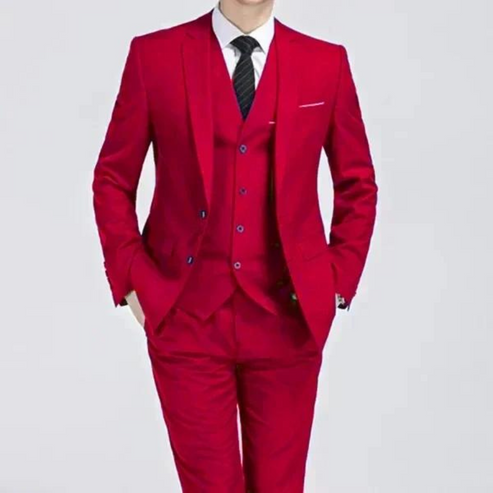 Men’s Three-Piece Suit - Tailored Single-Breasted Formal Set