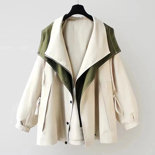 Women’s Lightweight Hooded Windbreaker - Oversized Drawstring Jacket