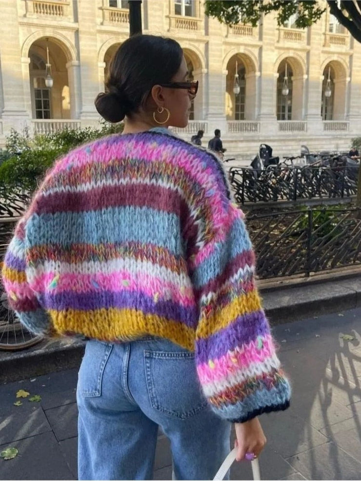 Mirabelle - Colorful Chunky Knit Cardigan