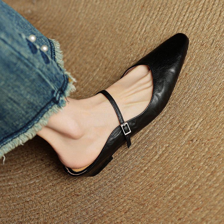 Women's Genuine Leather Slip-On Mules