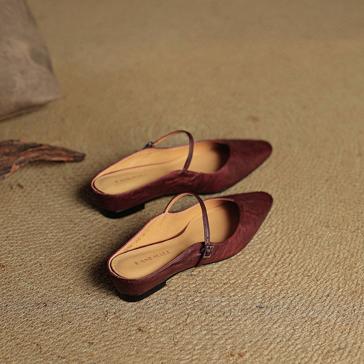 Women's Genuine Leather Slip-On Mules