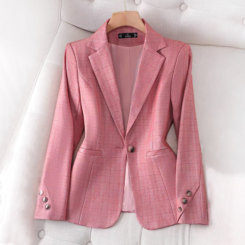 Women's Grid Pattern Blazer