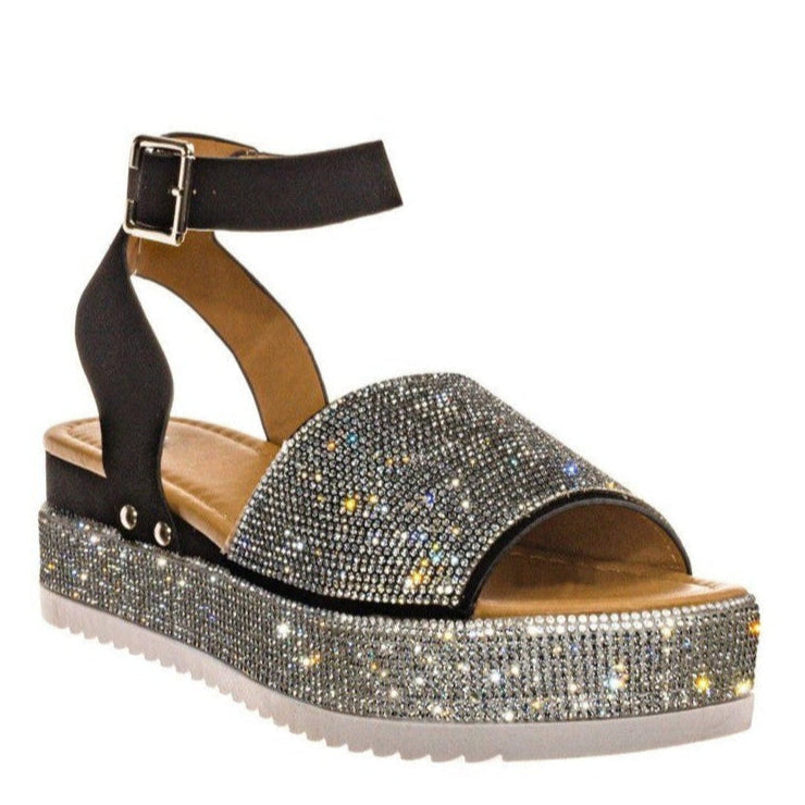 Women's Spring Rhinestone Strap Platform Sandals