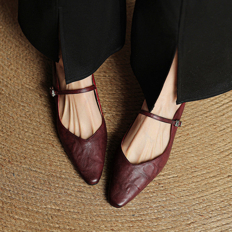 Women's Genuine Leather Slip-On Mules