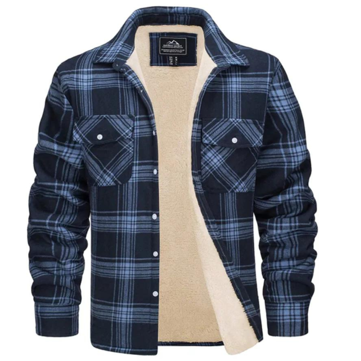 Men’s Sherpa-Lined Plaid Shirt Jacket