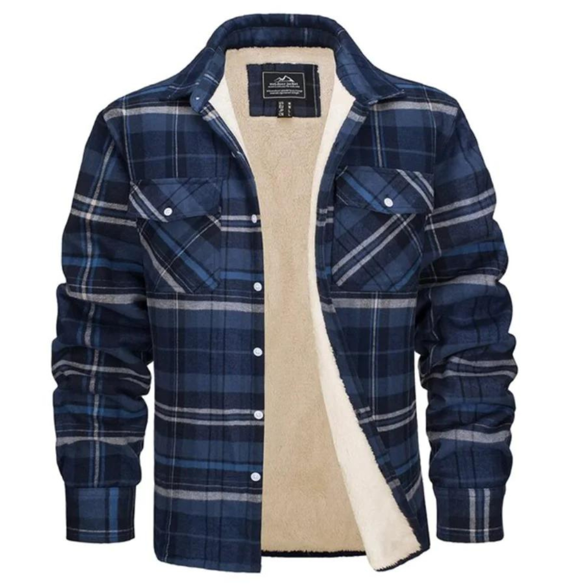 Men’s Sherpa-Lined Plaid Shirt Jacket