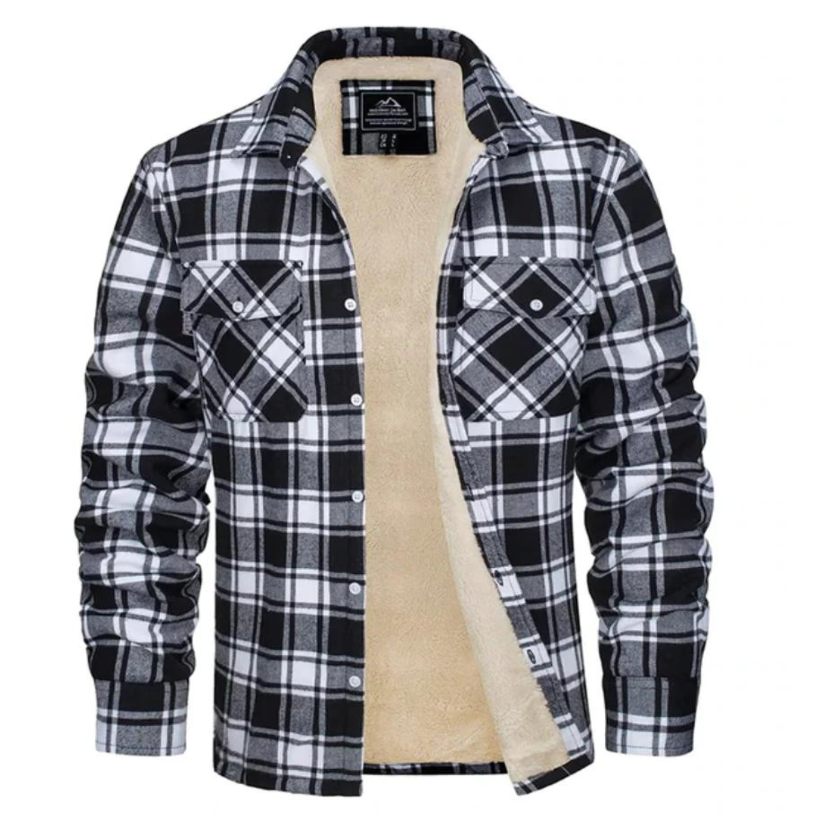 Men’s Sherpa-Lined Plaid Shirt Jacket