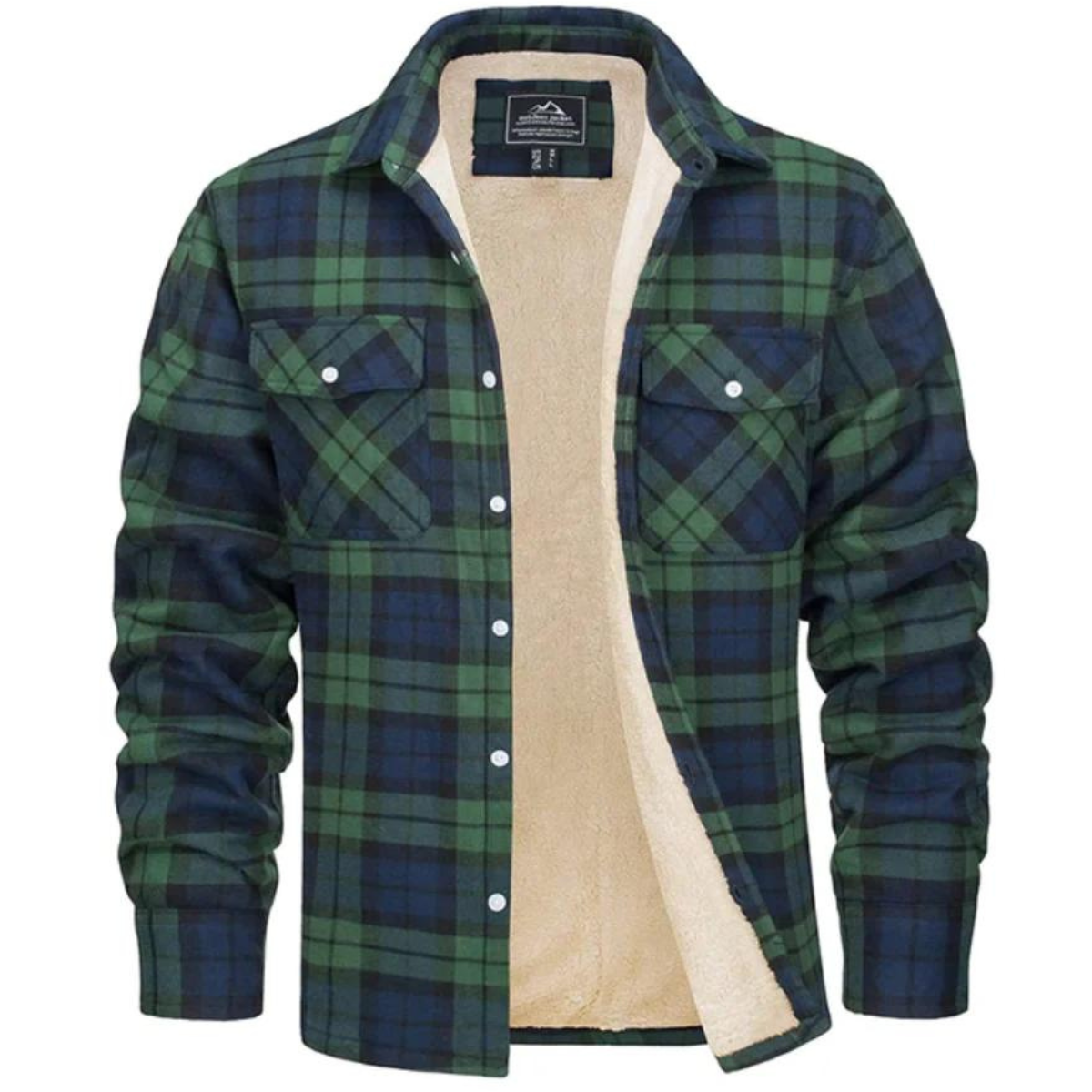 Men’s Sherpa-Lined Plaid Shirt Jacket