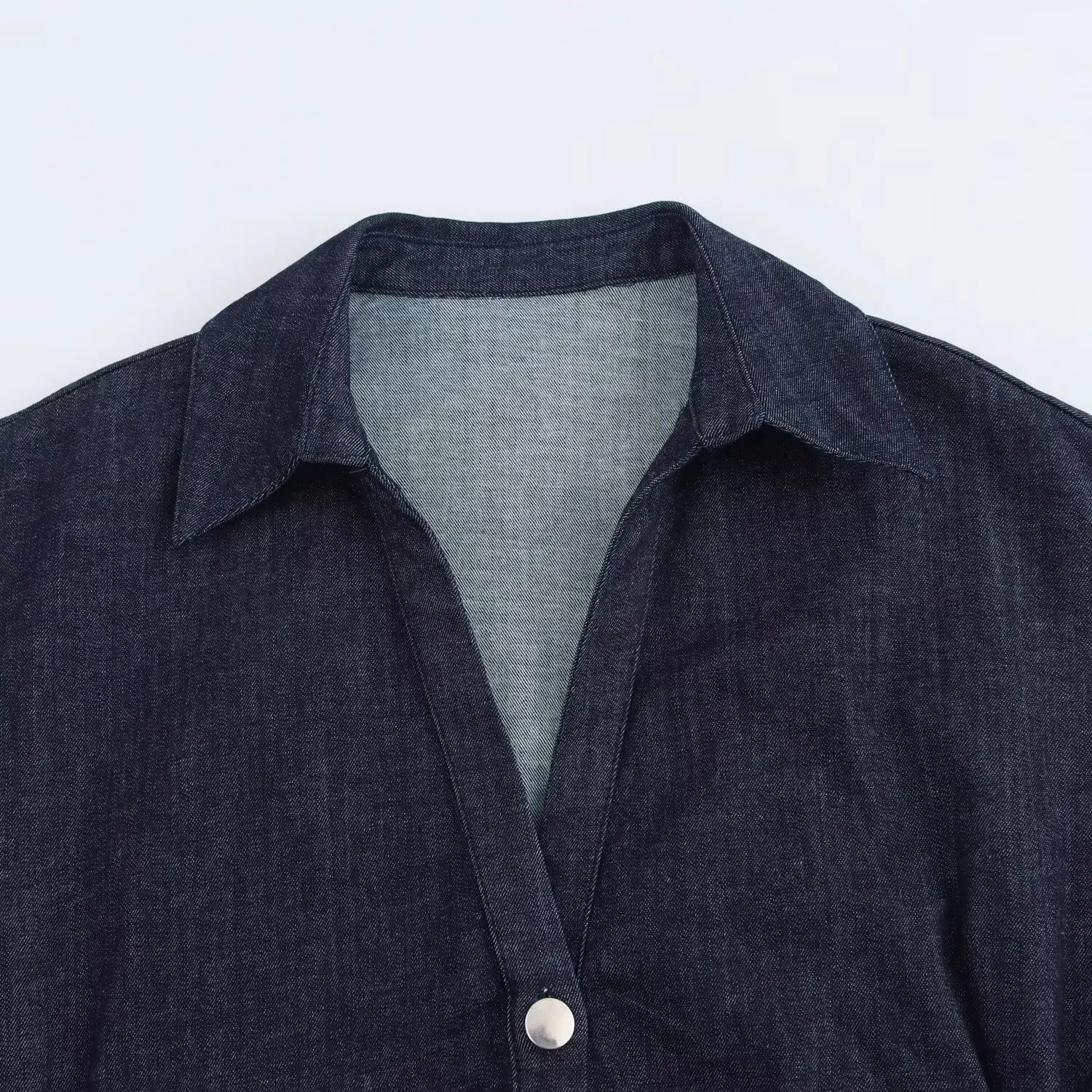 Women’s Midi Shirt Dress - Short Sleeve Button Down Collared Casual Dress