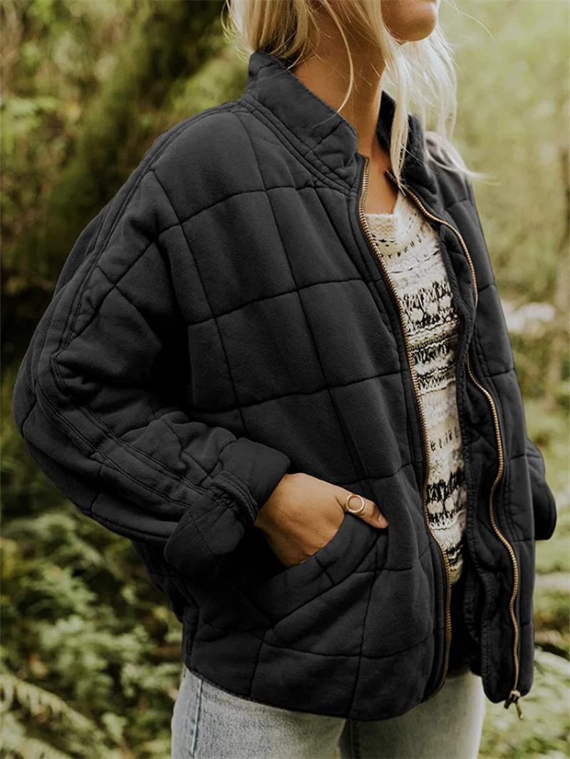 Quilted Zip-Front Jacket