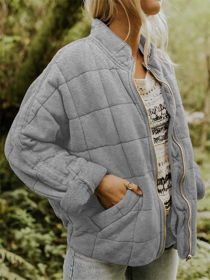 Quilted Zip-Front Jacket